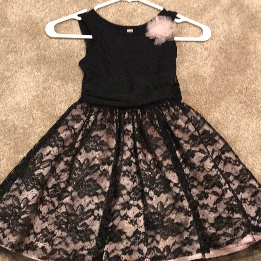 Girls black and pink fancy dress